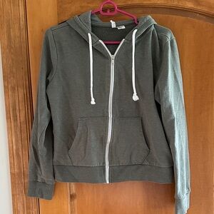 H&M Divided Basic Dark Green Heather Full Zip Hoodie Medium